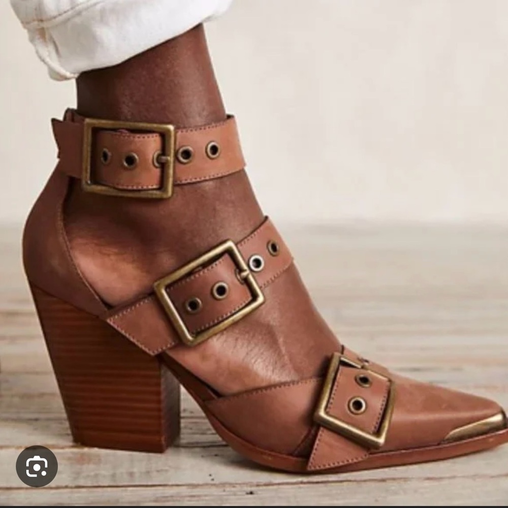Free People Hendrix Heel Tan Leather 6.5